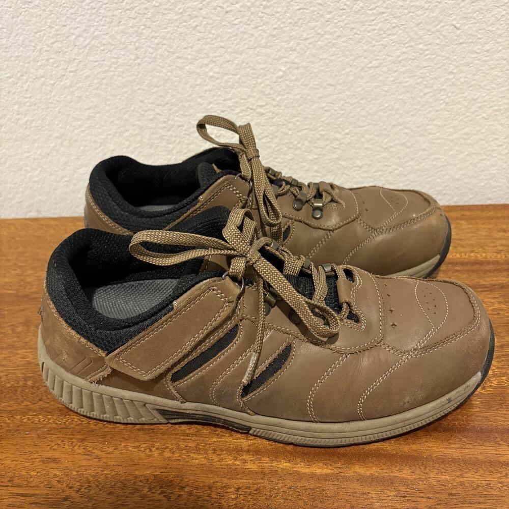 OrthoFeet 981 Tahoe Men 9 EE X-Wide Tan Brown Leather Orthopedic Walking Shoes‎ - Picture 3 of 11